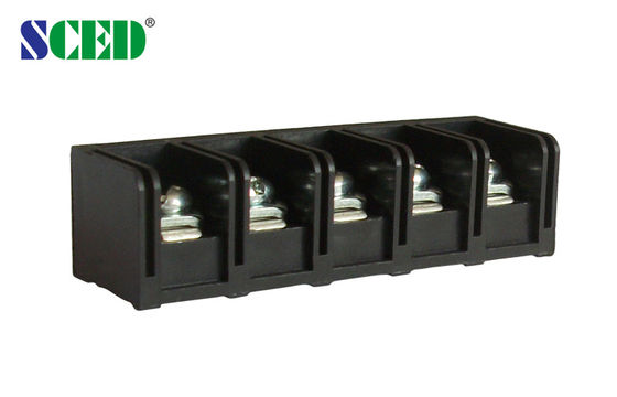 11mm Pitch Black 20A Barrier Terminal Blocks With 2-12 Poles Brass PBT