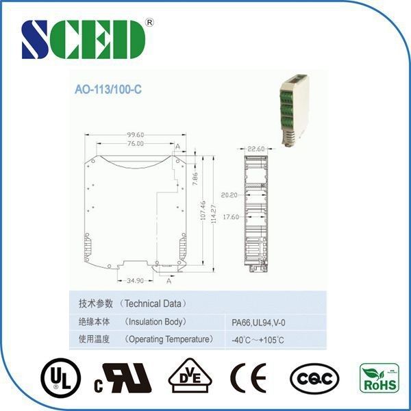 Modular Box Nylon 66 Terminal Block Accessories For Industry Control