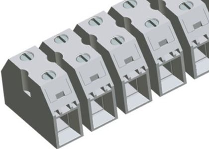 Steel Screw 50A Terminal Feed Through Connector Pitch 13.5mm 2-16 Poles Copper