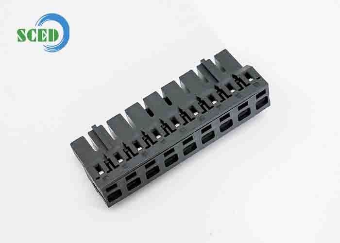 PA66 Plastic Grey Pluggable Terminal Block Connector 7.5mm Pitch 300V 16A 2-18 Poles