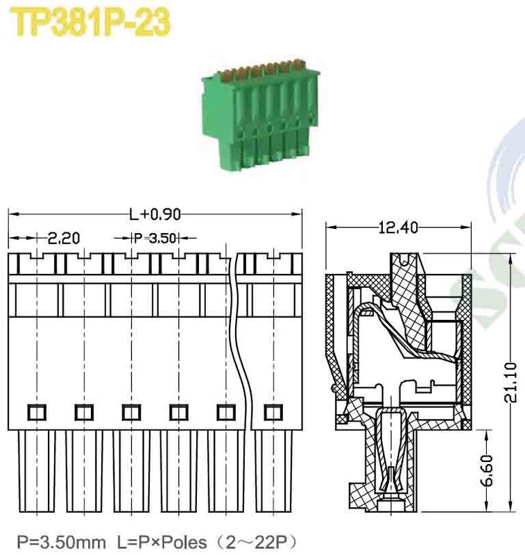 Plastic And Brass Metal Plug In Terminal Block Featuring 2-24 Poles And RoHS Certification For Durable Connections
