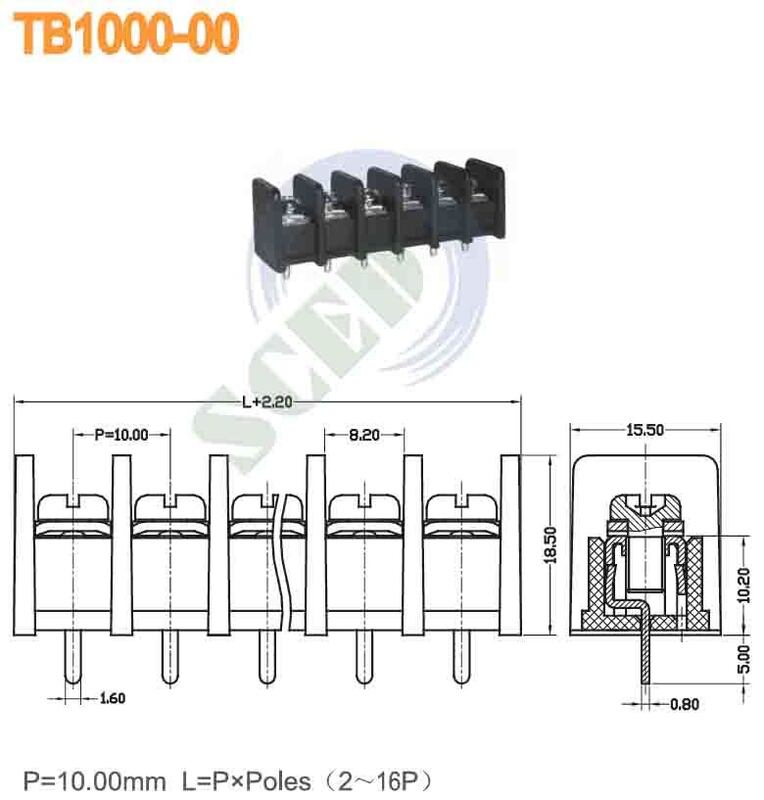 Torque 18-20 Lbf.in Barrier Terminal Block Incorporating M4 Screw and PBT Terminal Designed for Secure Electrical Wiring