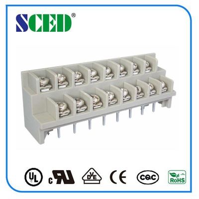 บล็อกขั้วต่อแบบมีฉากกั้นสีเทา PBT UL94-V0 ระยะห่าง 7.62 มม. 4-20 ขั้ว