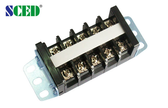 Black Din Rail Panel Terminal Block M4 12.00mm 20-10 AWG ระยะสาย