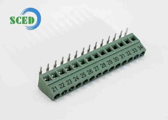 เทอร์มินอลบล็อก PCB 5.00 มม. 300V 10A 2P-24P ขาตั้งฉาก สายเข้า 12-26 AWG