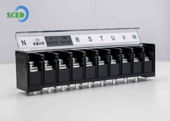 เทอร์มินอลบล็อกแบบมีแผงกั้น PBT ระยะพิทช์ 14.50 มม. 600V 40A 4-14P M5 เทอร์มินอลบล็อกสำหรับจ่ายไฟ