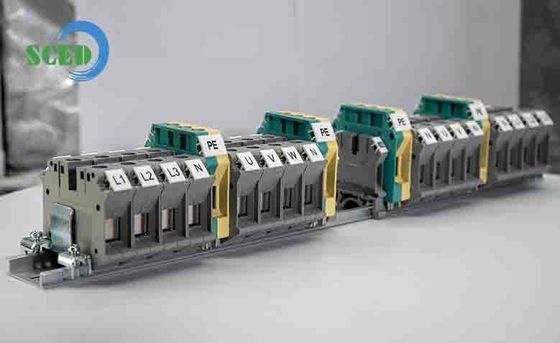 พลังงานและคอมแพคต์พลาสติก Din Rail ทิมินัลบล็อกสลับไฟฟ้าสําหรับการใช้งานอุตสาหกรรม