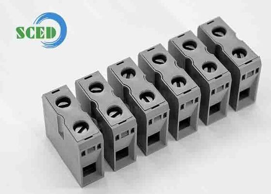 ZB6 Zack Strip Din Rail Terminal Blocks ที่มีวัสดุรถไฟอลูมิเนียมสแตนเลสและความยาว 10 0.4 มิลลิเมตรในเส้นสําหรับสายไฟ