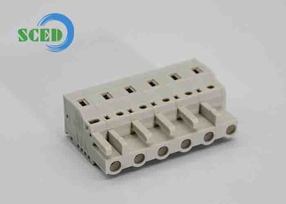 2P ถึง 24P Plug In Terminal Block ที่มีปลอสฟอรส์บรอนซ์คอนแทคเตอร์และระดับความดัน 300V ถึง 600V สําหรับอุตสาหกรรม