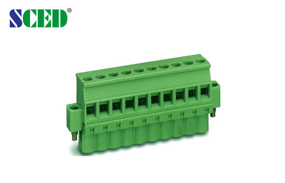 พล็อก PCB หญิงในตัวกลาง 300V 18A Din Rail ด้วย 2P - 22P